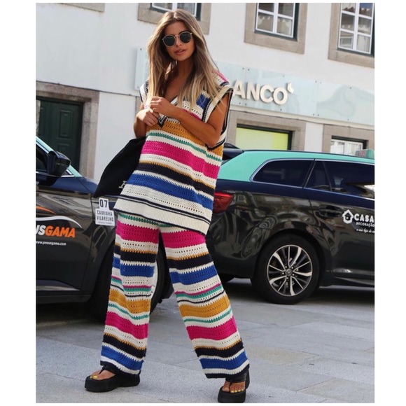 Zara Other - Zara Multicolor Striped Knit Set
